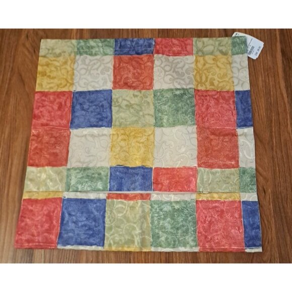 NEW Kathe Wohlfahrt Square Throw Pillow Cover Patchwork Damask Germany 17.5" - Picture 5 of 5